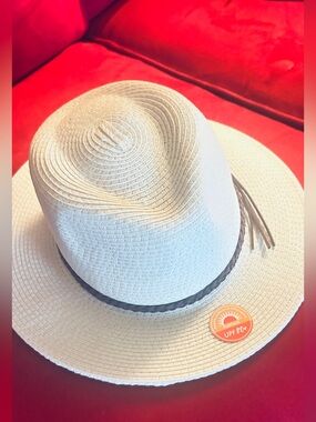Neutral Straw Sun Hat with Braided Band